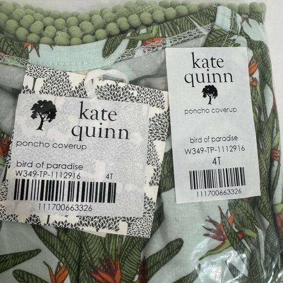 Kate Quinn Birds of Paradise Poncho Coverup Size 4T Bamboo - Picture 3 of 5